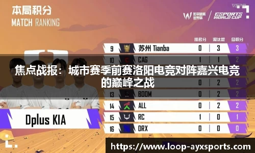 焦点战报：城市赛季前赛洛阳电竞对阵嘉兴电竞的巅峰之战